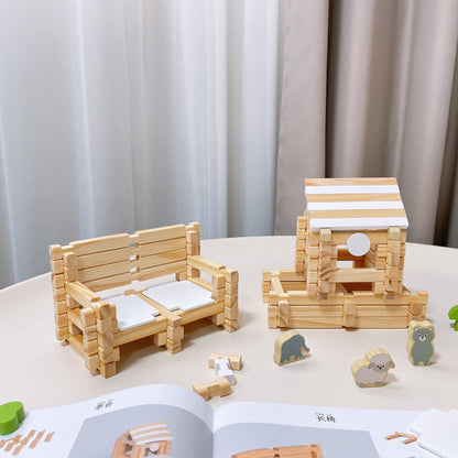 Educational building blocks, hands-on building huts, parent-child DIY toys