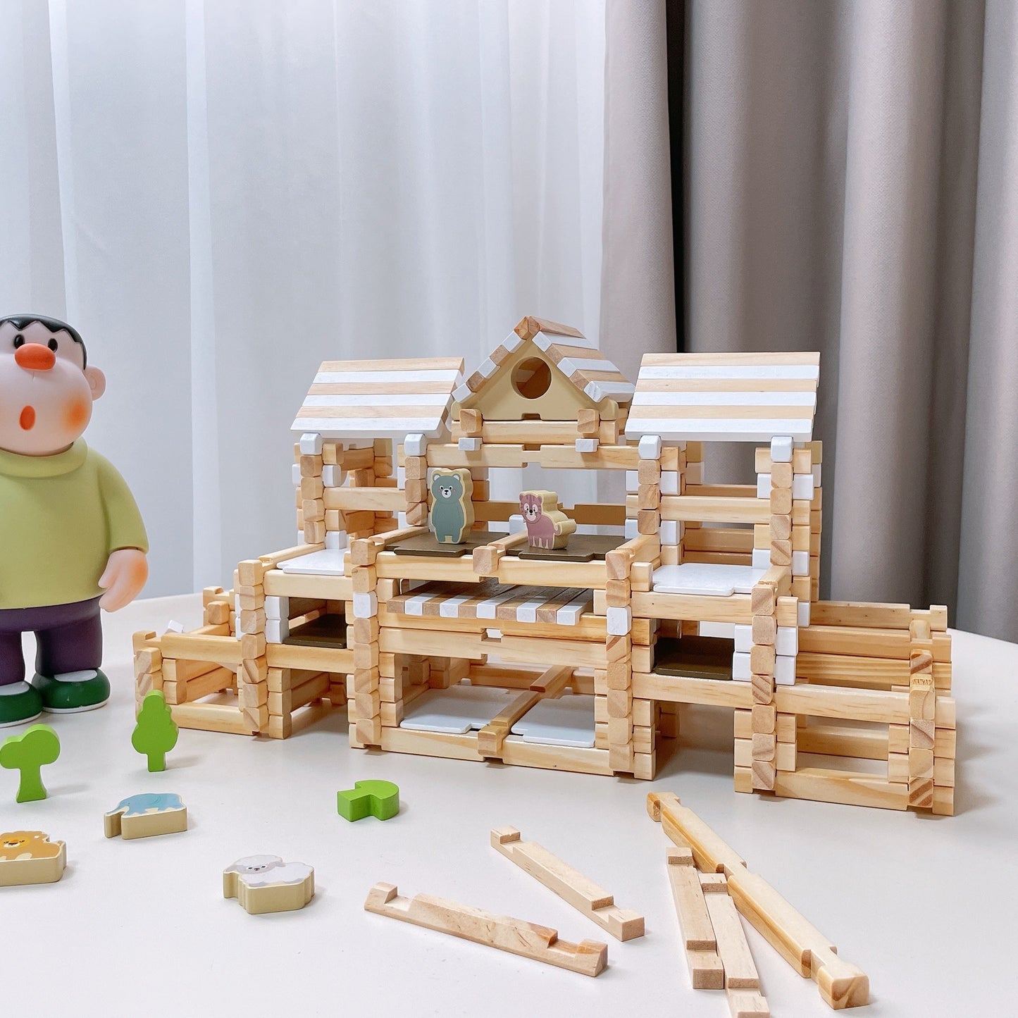 Educational building blocks, hands-on building huts, parent-child DIY toys