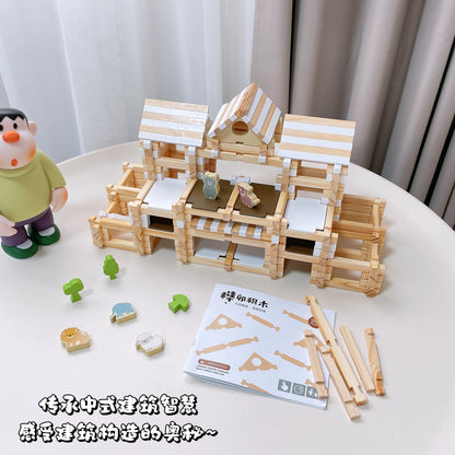 Educational building blocks, hands-on building huts, parent-child DIY toys